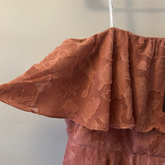 NWT Lulu's True Lover Floral Ruffled Strapless Mini Party Dress Pink Size XL - Picture 5 of 15